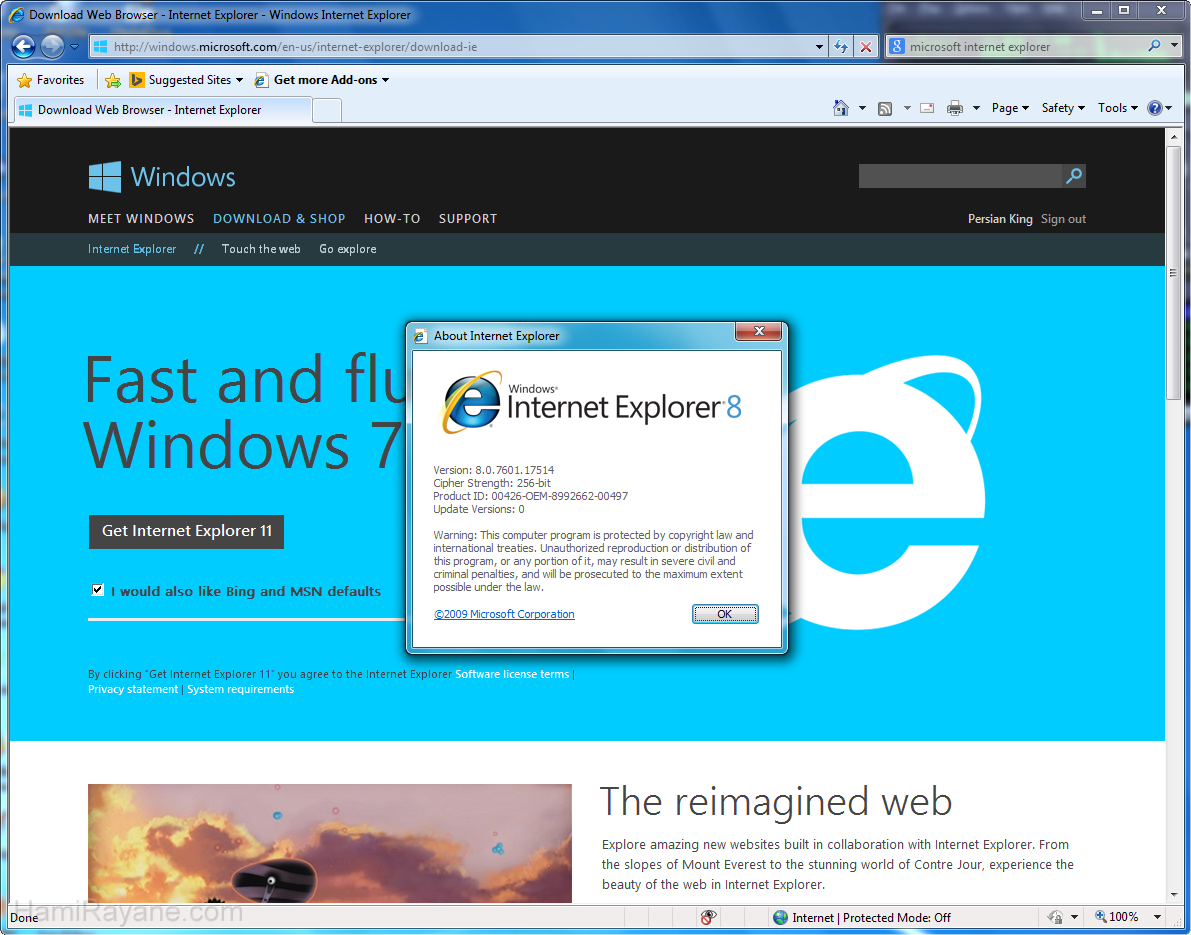 Internet Explorer 9.0 RC Vista